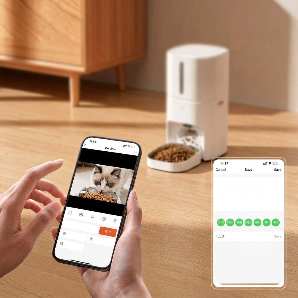 Automatic dog and cat feeding machine for indoor home use