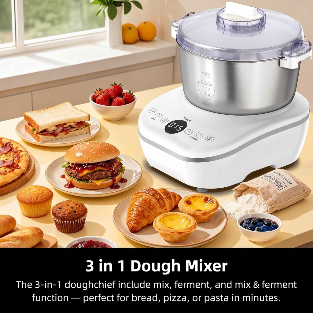 Automatic dough mixing machine for home kitchen