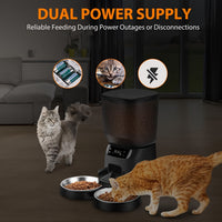 Control panel on a timed pet food dispenser