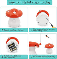 Automatic Kitten Play Toy with Rotating Butterfly Design