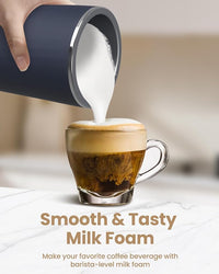 Automatic milk warmer displayed on a kitchen countertop