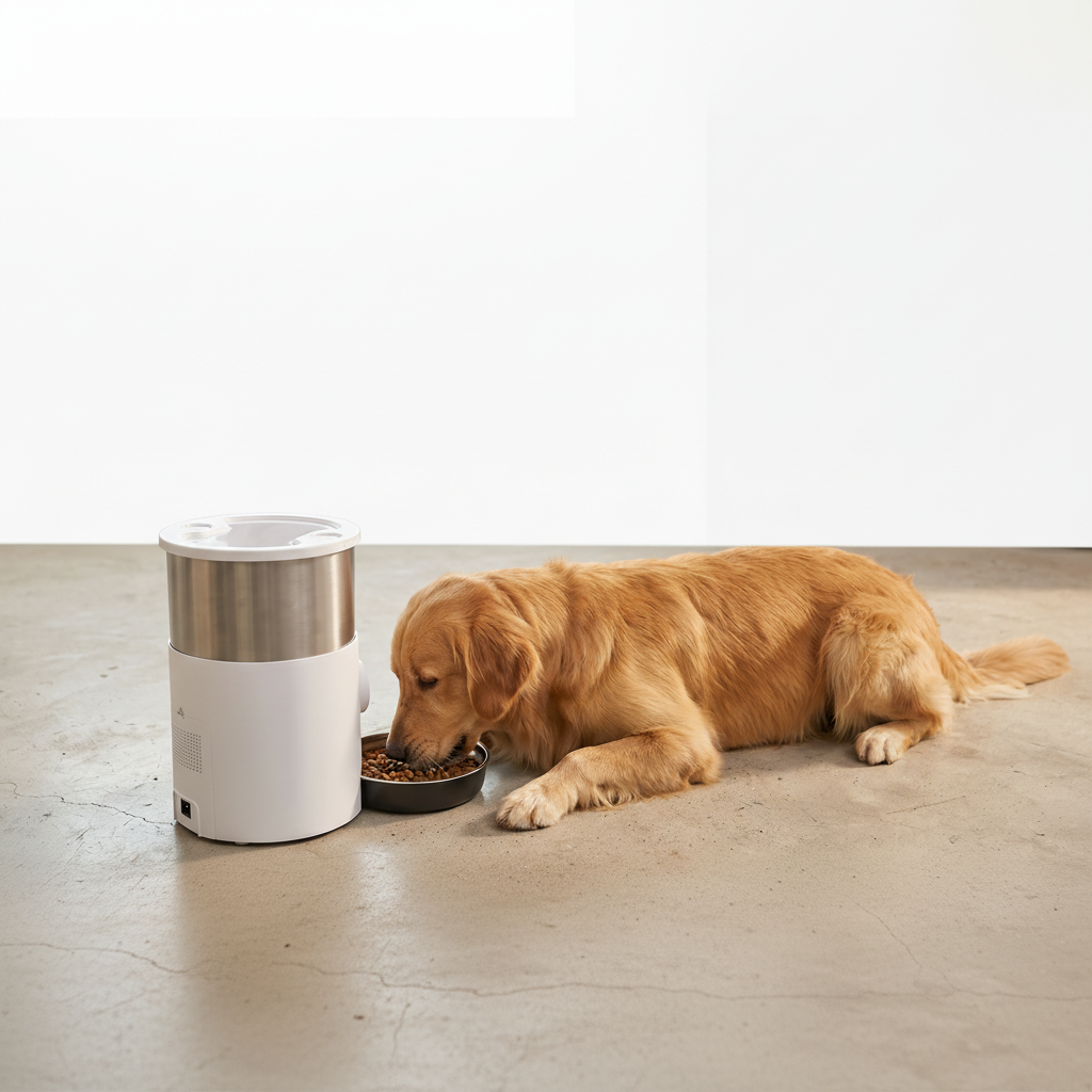 Automatic Pet Feeder with Stainless Steel Feeding Bowl