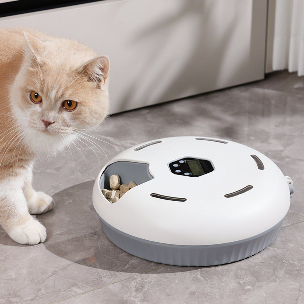 Automatic Pet Food Dispenser with Scheduled Feeding Function