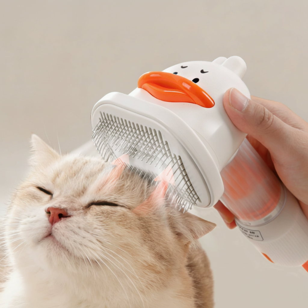 Automatic Pet Grooming Comb With Hair Collection Design