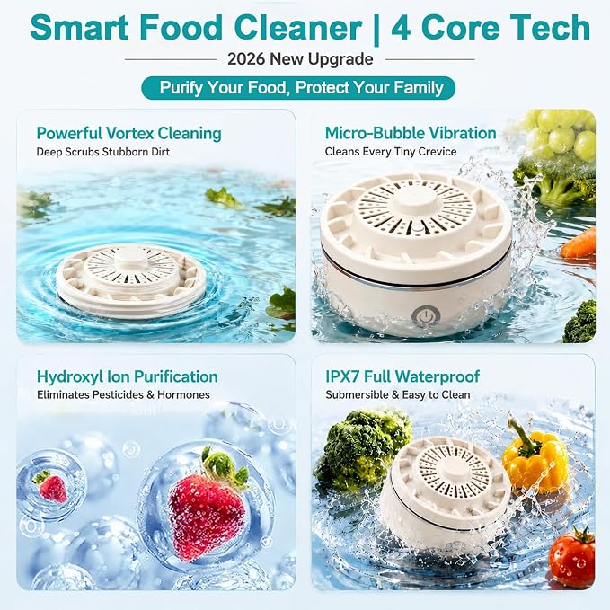Automatic produce washing device used in a water container