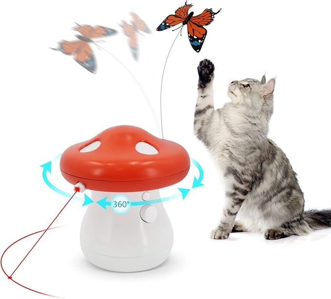 Automatic Rotating Butterfly Cat Toy for Indoor Play