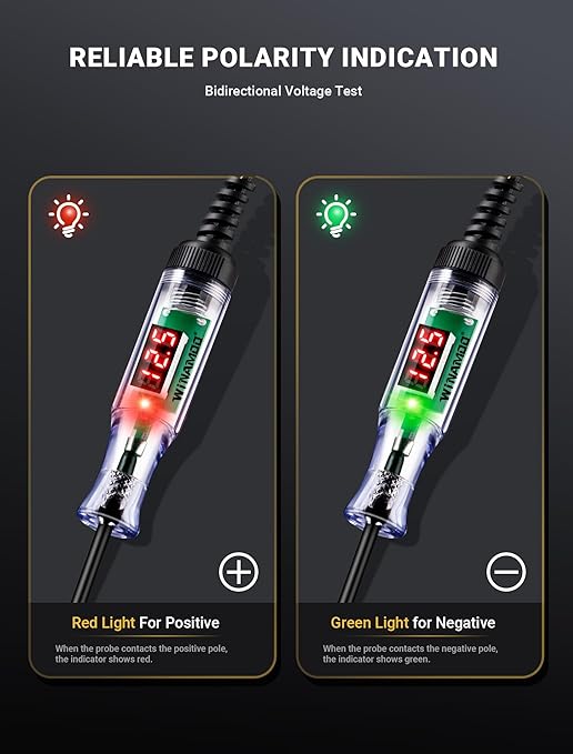 Stainless steel probe automotive circuit tester for precise electrical testing