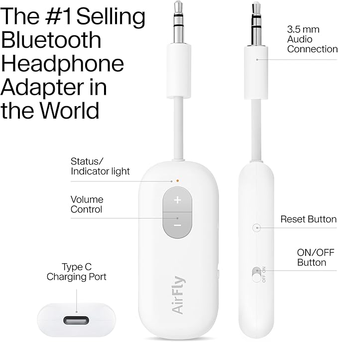 AUX Bluetooth transmitter for TV and travel audio