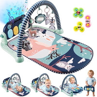 Baby activity play mat with musical kick piano and hanging toys