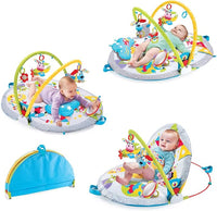 Colorful baby activity play mat with hanging toys