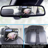 baby back seat mirror with adjustable straps easy installation