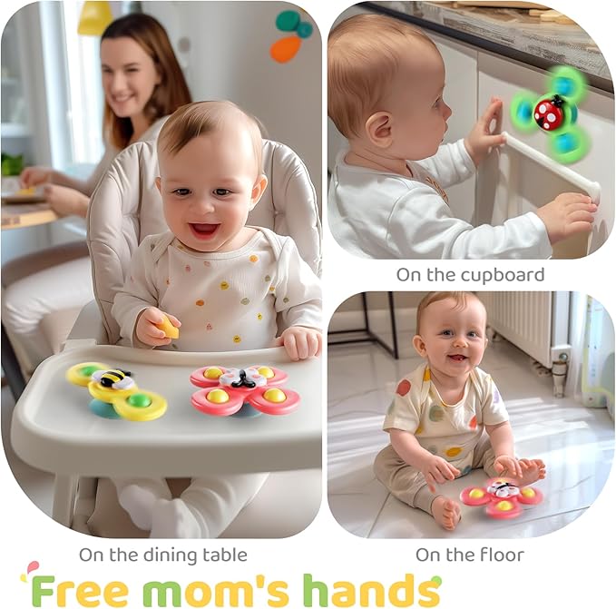 baby bath spinner toy set for sensory play and fun bath time