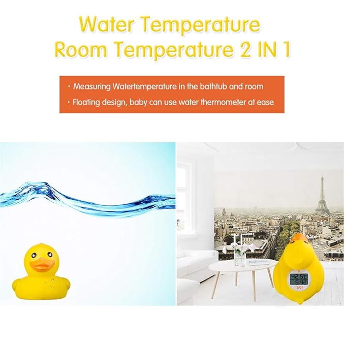 Colorful floating thermometer toy for infant bath safety