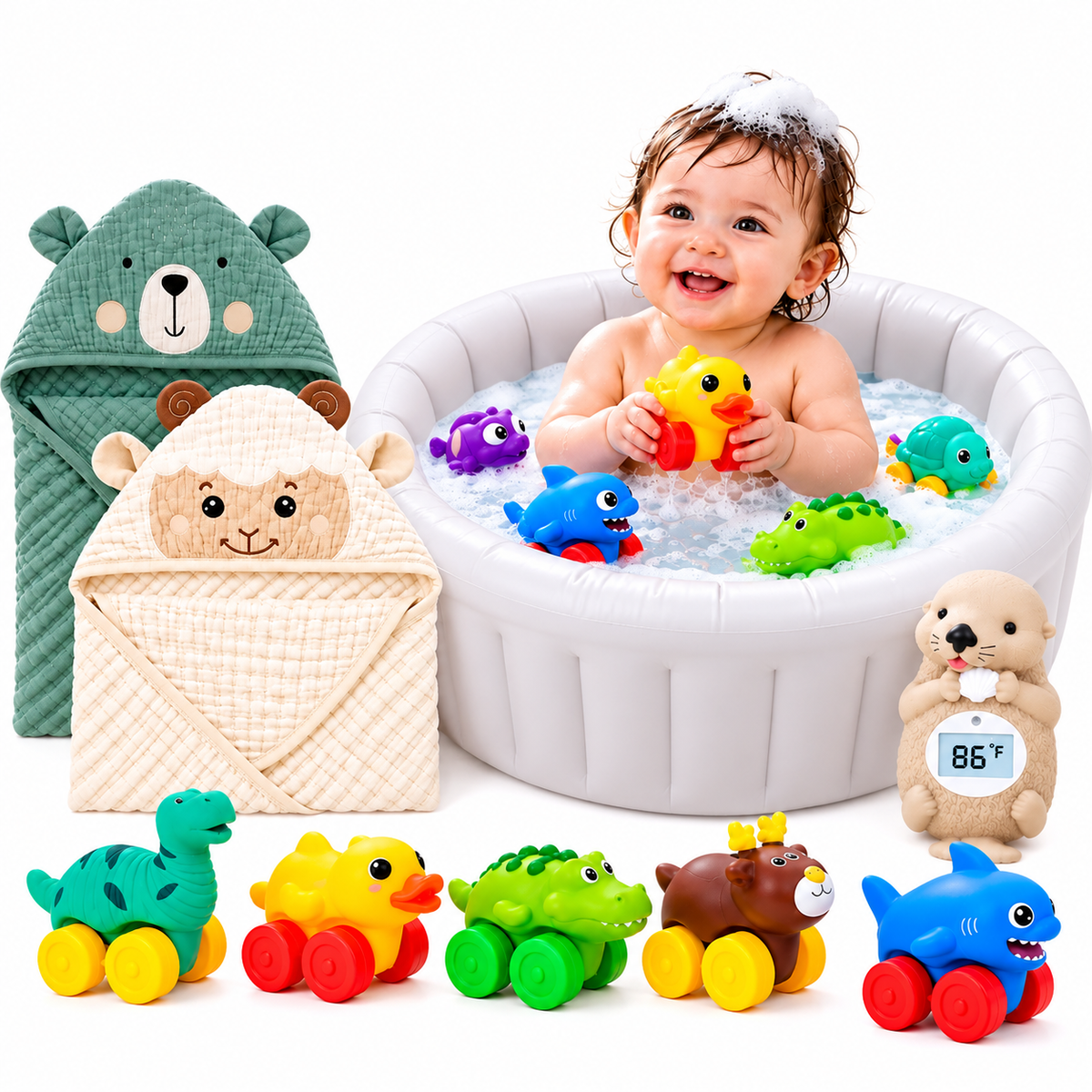 Baby Bath Time Essentials Bundle