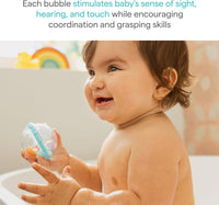 Baby bath toys designed for easy holding by small hands