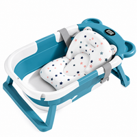 Infant bathing set arranged on a stable manufacturer-approved surface before use.