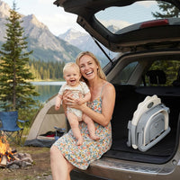Collapsible baby bathtub with cushion and accessories