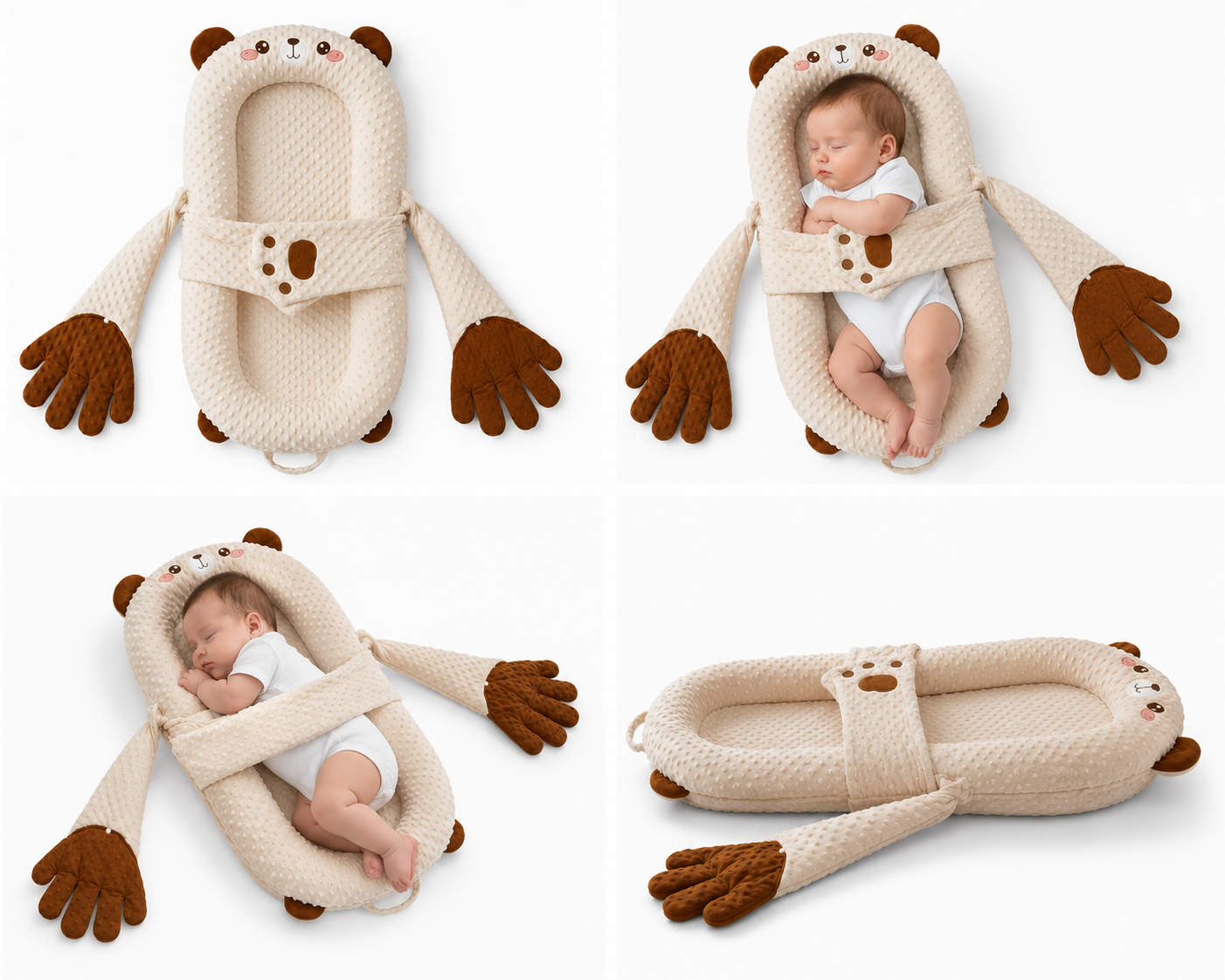 Size details of baby patting bear lounger