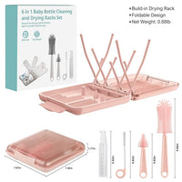 Baby bottle dryer with brush set for daily cleaning