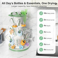 Countertop baby bottle rack for organized drying