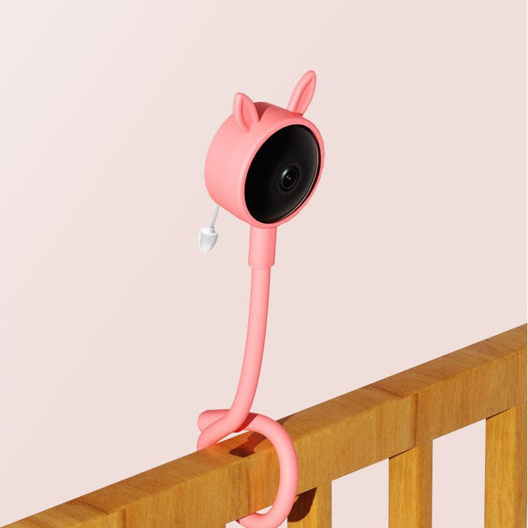 Baby camera holder attached to crib rail