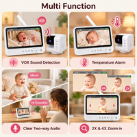 Indoor nursery camera placed on a bedside cabinet away from the baby's reach