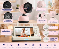 Smartphone displaying a live nursery camera feed with video and microphone controls