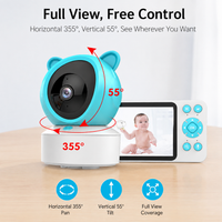 Baby monitor camera with adjustable pan and tilt view