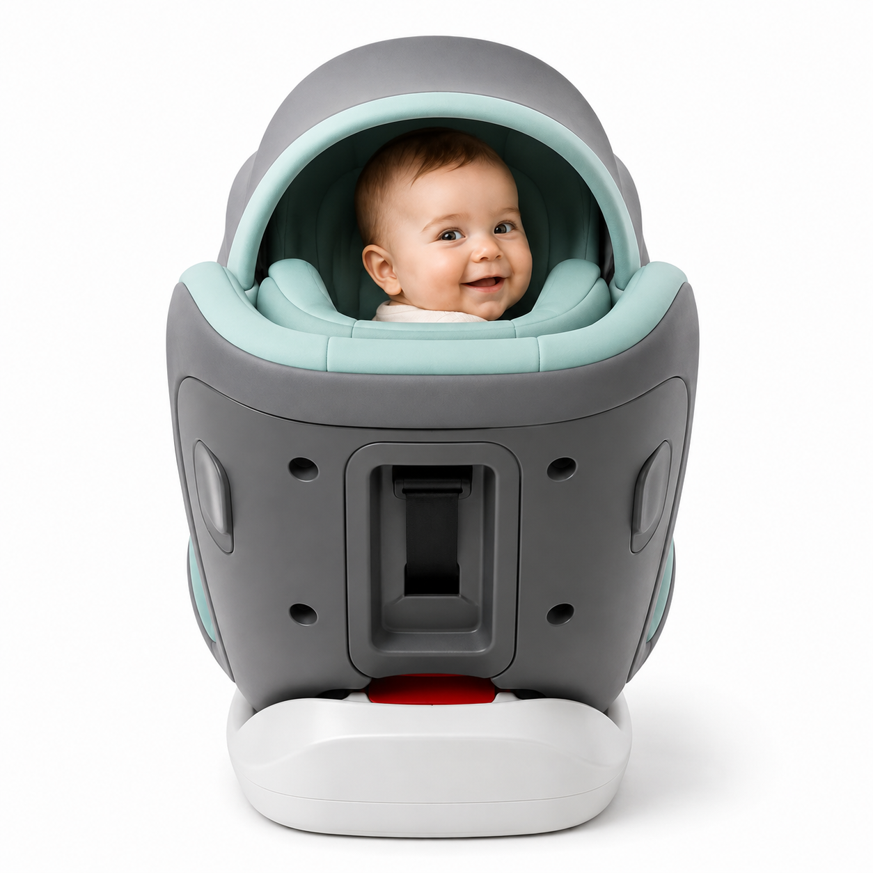 Baby car seat showing 360 degree rotating position