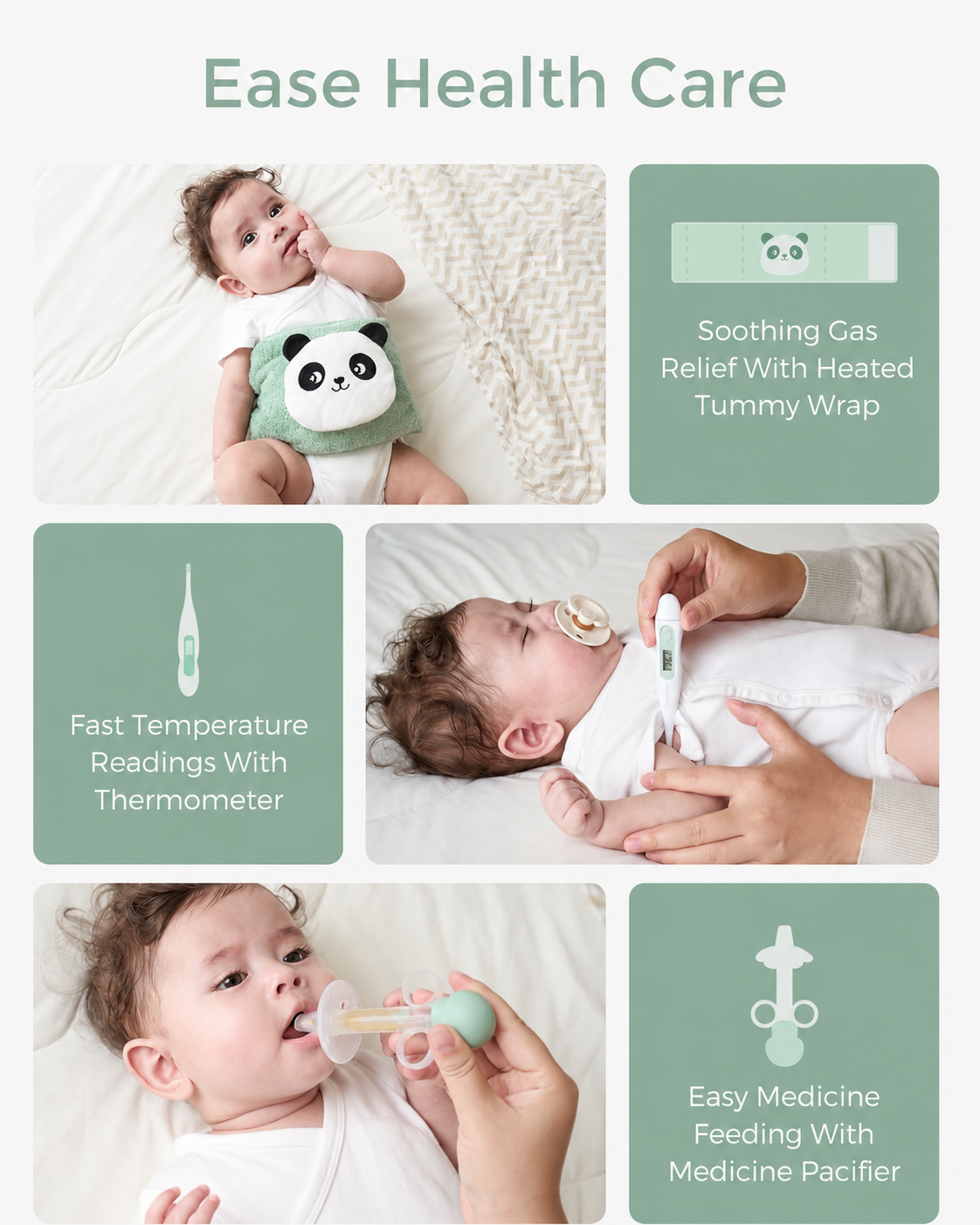 Components included in baby grooming and cleansing kit
