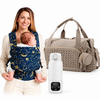 Baby Carrier Essentials Bundle with infant carrier, diaper bag and portable bottle warmer