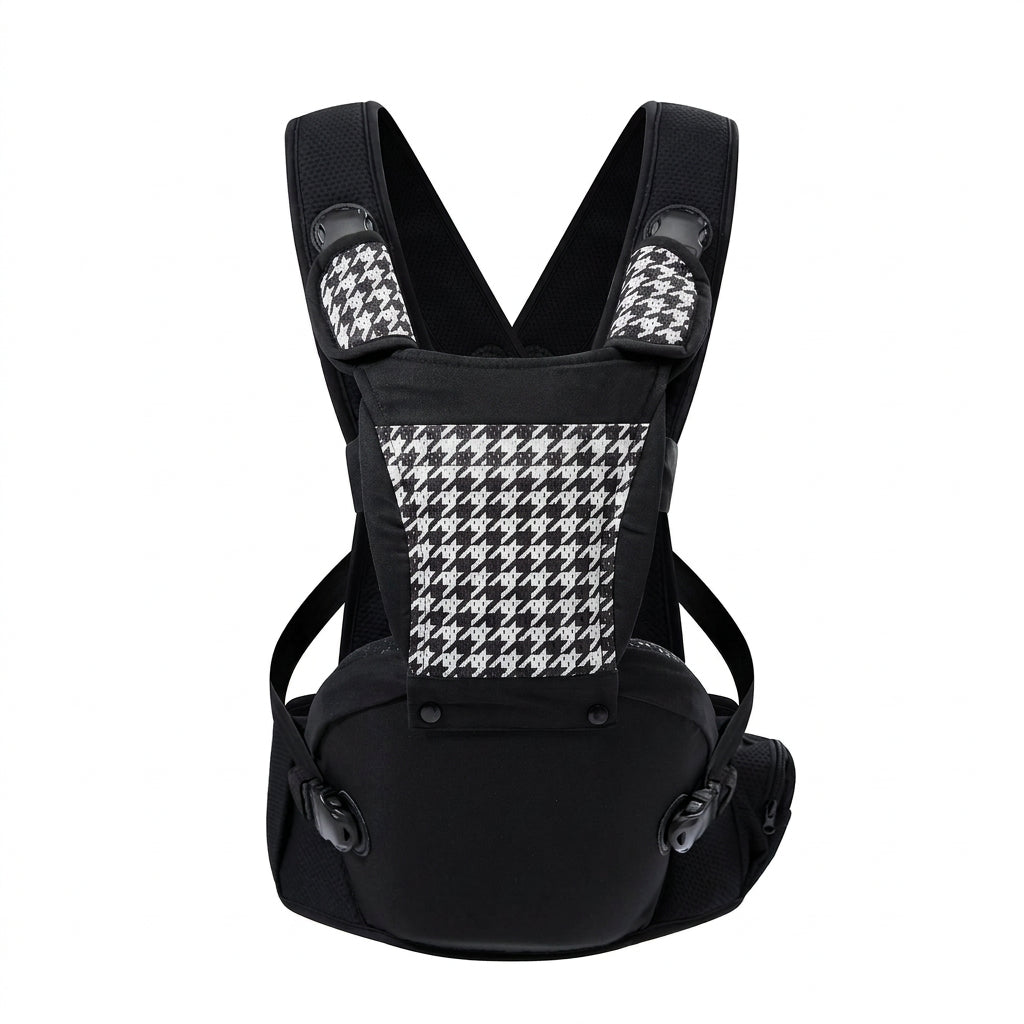 Detailed view of the adjustable waist belt and lower support section
