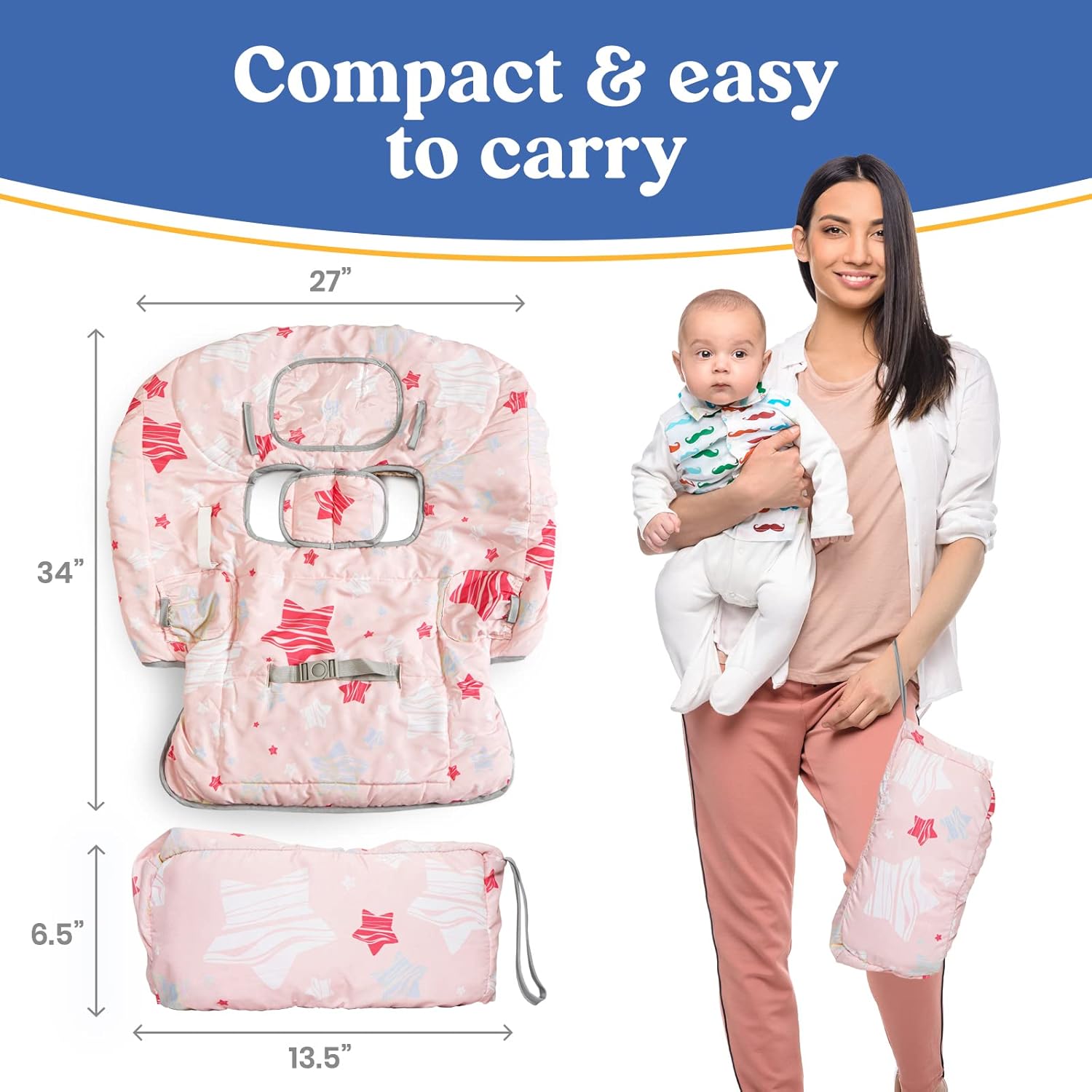 foldable baby shopping cart cover compact design with carry pouch for travel
