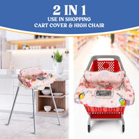 2 in 1 baby cart cover used as high chair cover and grocery cart seat protector