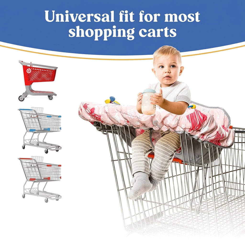 universal baby cart cover fitting different shopping carts with secure seating