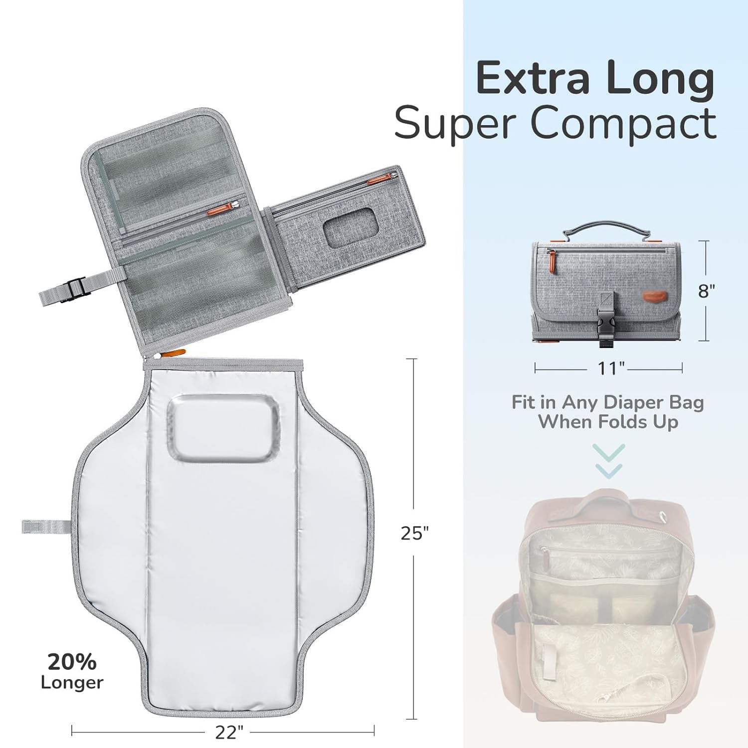Portable baby changing mat with soft and waterproof surface