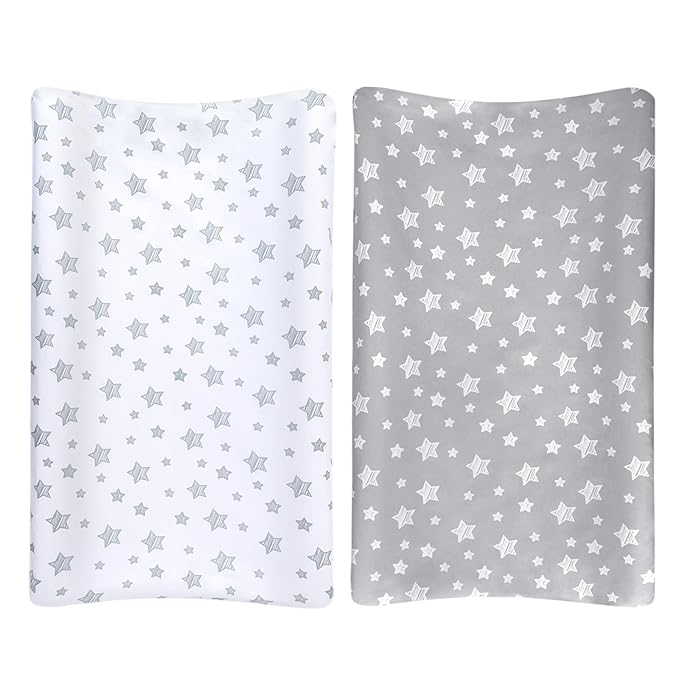 Waterproof changing pad cover for babies, soft cotton fabric, set of 2.