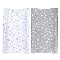 Waterproof changing pad cover for babies, soft cotton fabric, set of 2.