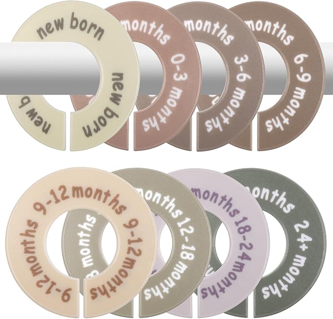 baby closet dividers round set of 8 with size labels for clothes organization