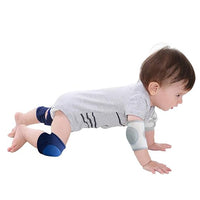 Navy crawling kneepad with stretch fabric construction for little legs
