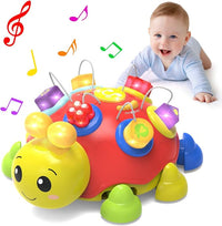 Baby crawling toy with musical ladybug design