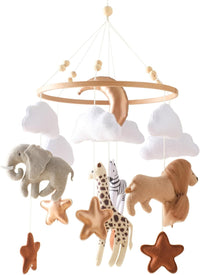 Baby crib mobile with decorative hanging nursery toys