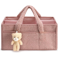 Baby diaper caddy organizer with sturdy handle and compartments