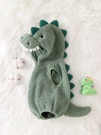 Baby costume featuring a playful dinosaur tail