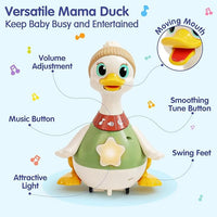 Baby duck toy gift for 1 year old musical crawling toy for infants