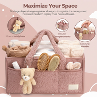 Baby essentials storage caddy with handle for easy carrying