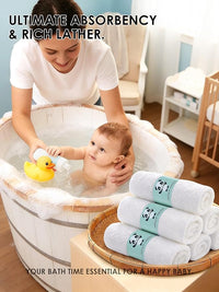 Soft and absorbent bamboo rayon washcloth for cleaning baby’s face and body
