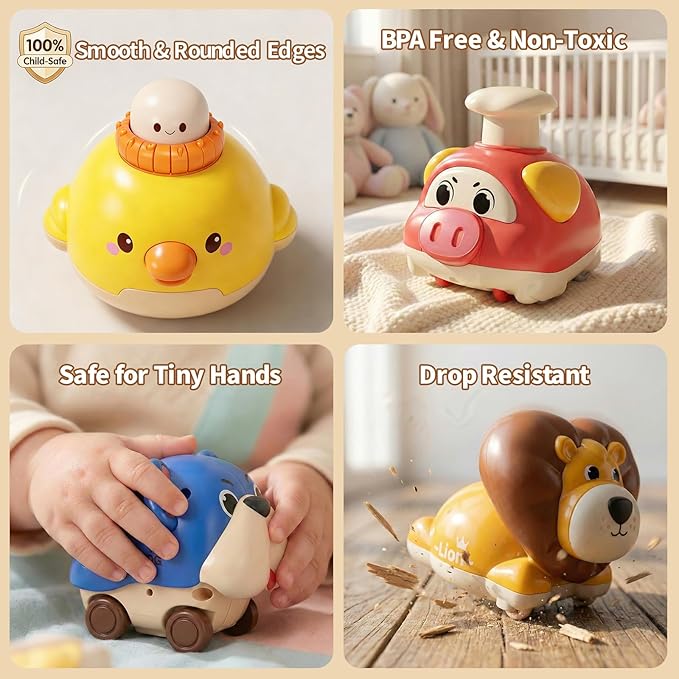 Baby friction car toy 6 pcs set for 1 year old kids