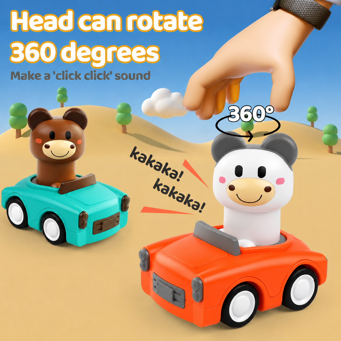 baby friction car toy animal vehicle set for 1 year old