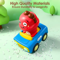 baby friction dino car toy animal racing vehicle set